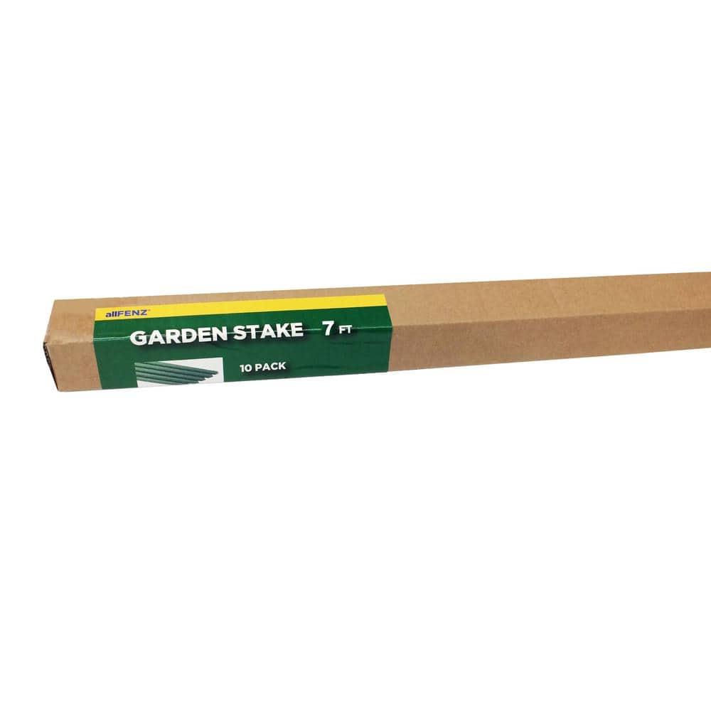 Allfenz 84" Plant Support Plastic and Steel Garden Stakes (10 Pack)