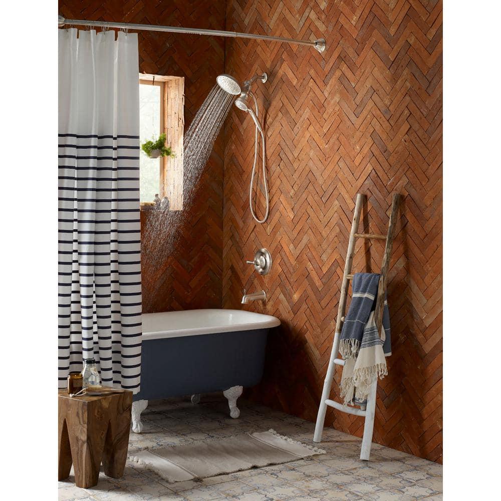 MOEN 82611SRN Brecklyn Single Handle 6-Spray Tub Shower Faucet w/ Magnetix Rainshower in Spot Resist Brushed Nickel (Valve Included)