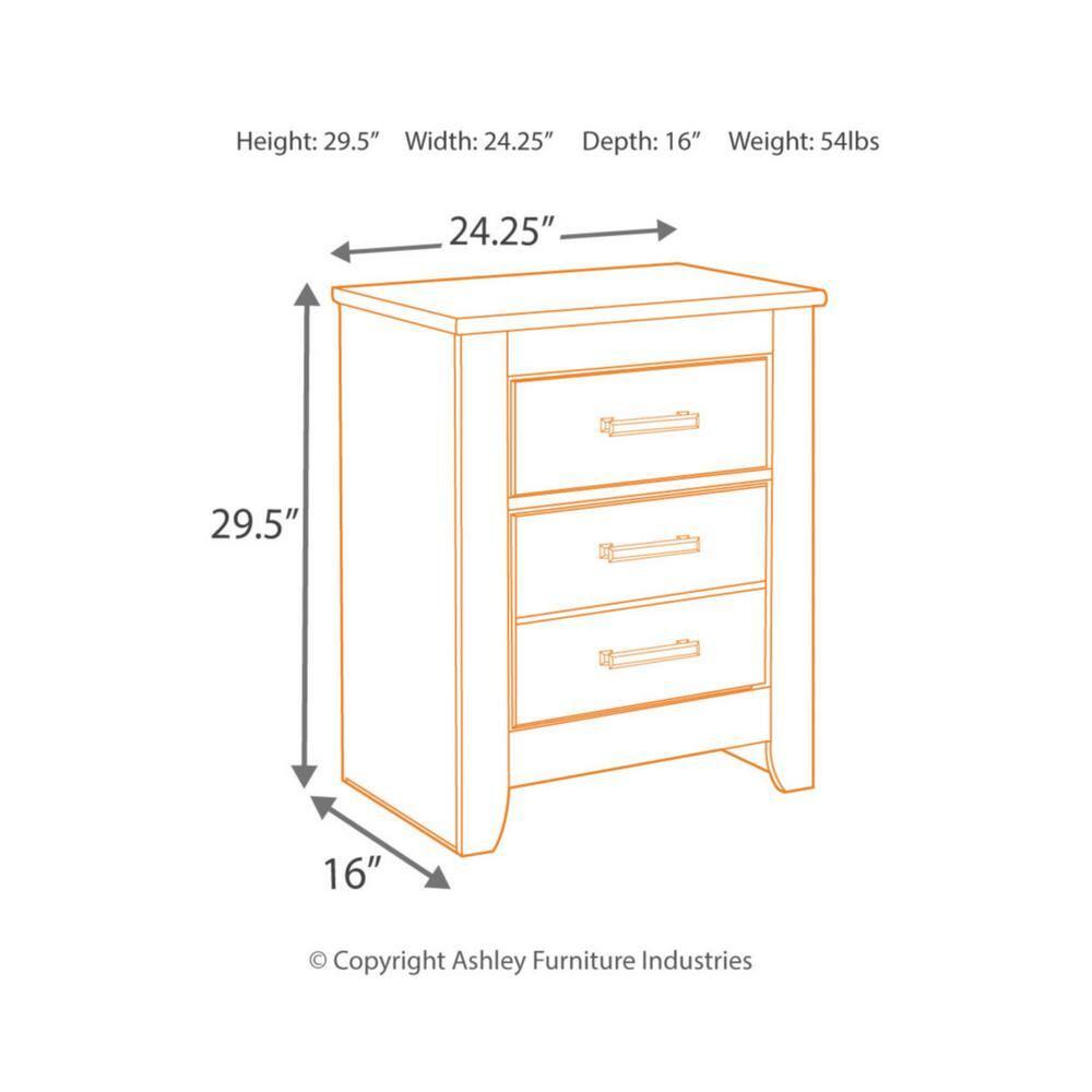 Brinxton Nightstand - Black - Signature Design by Ashley: Contemporary Bedside Table with Storage Drawer