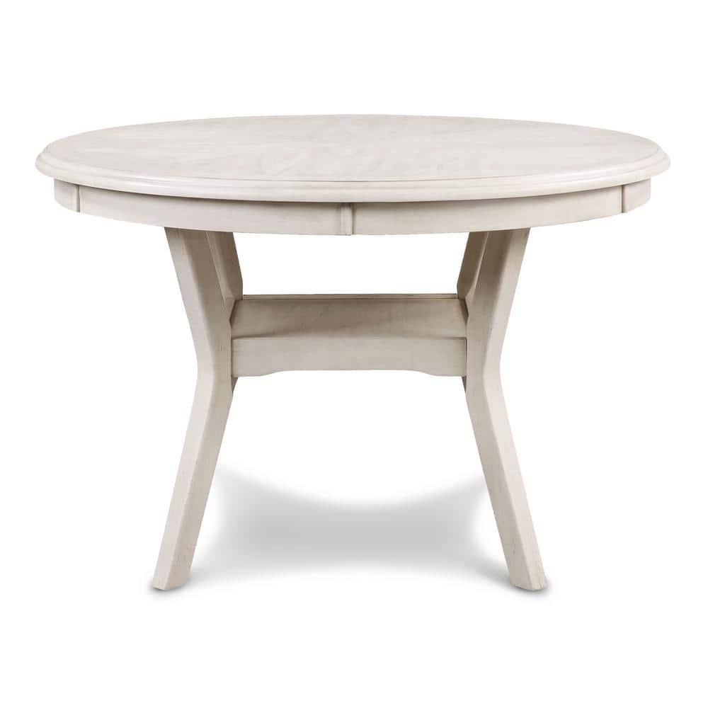 New Classic Furniture Amy 5-Piece Classic Wood Dining Table Set with Storage, Bisque/Gray