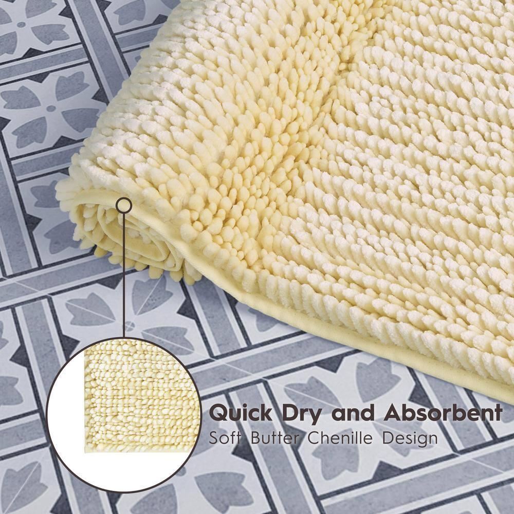 Laura Ashley Butter Chenille 17" x 24" Bath Mat, Yellow
