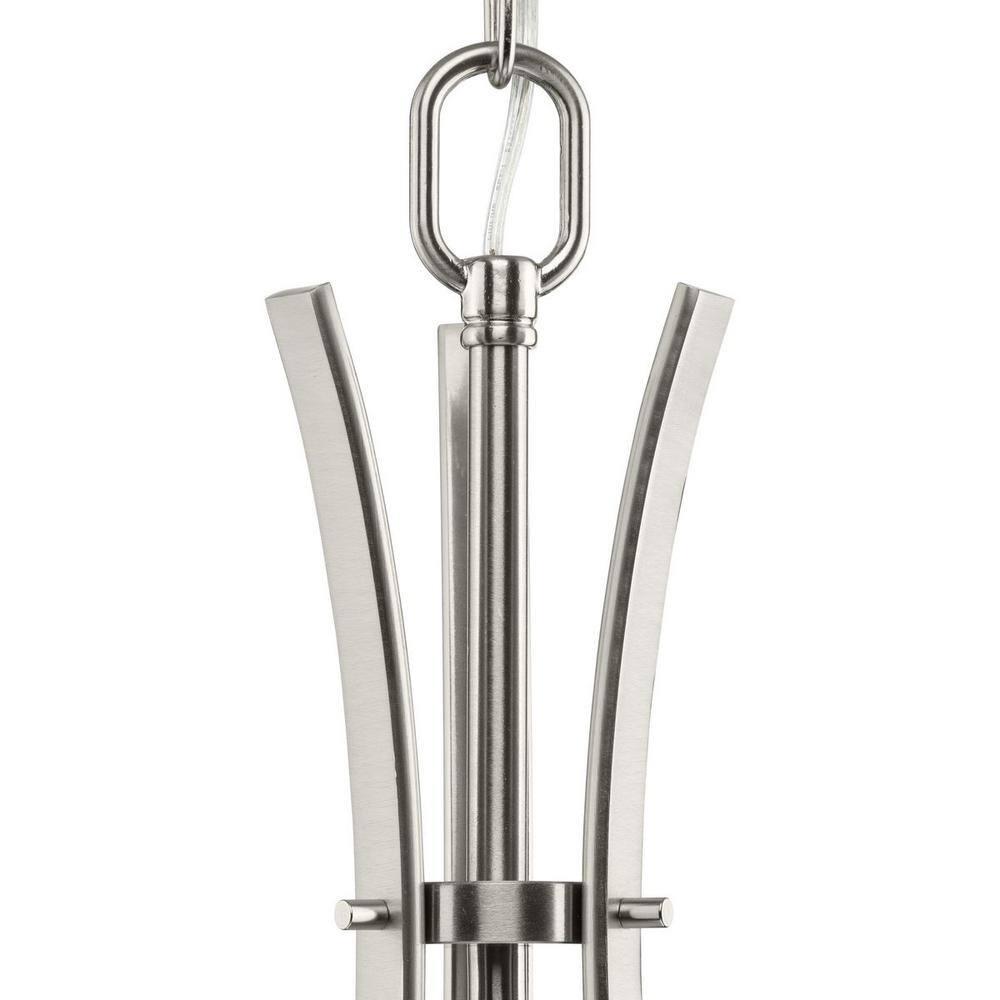 Progress Lighting Wisten 1-Light Pendant, Brushed Nickel, Etched Glass Shade Collection