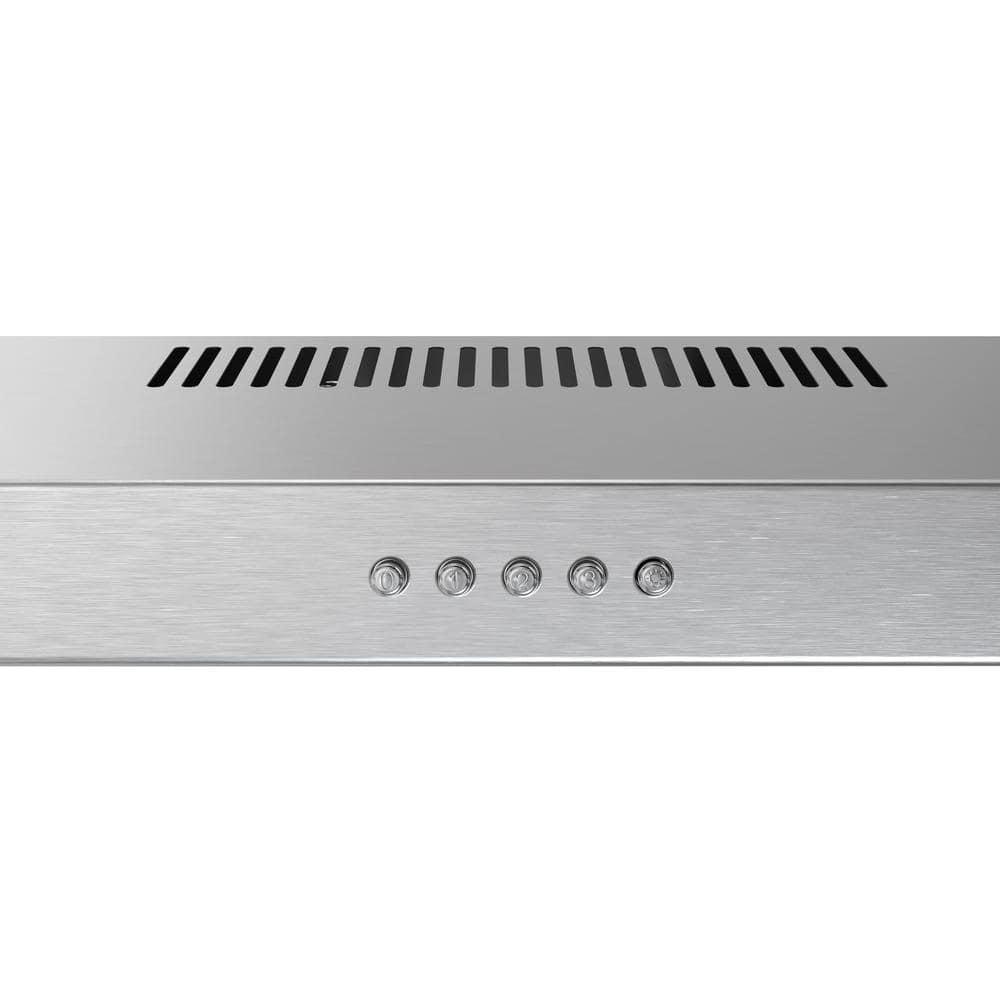Streamline 36 In. T-10189-1-CL Grosetto Convertible Undermount 80 CFM Range Hood In Brushed Stainless Steel With Mesh Filters, Push Button Control, LED Light