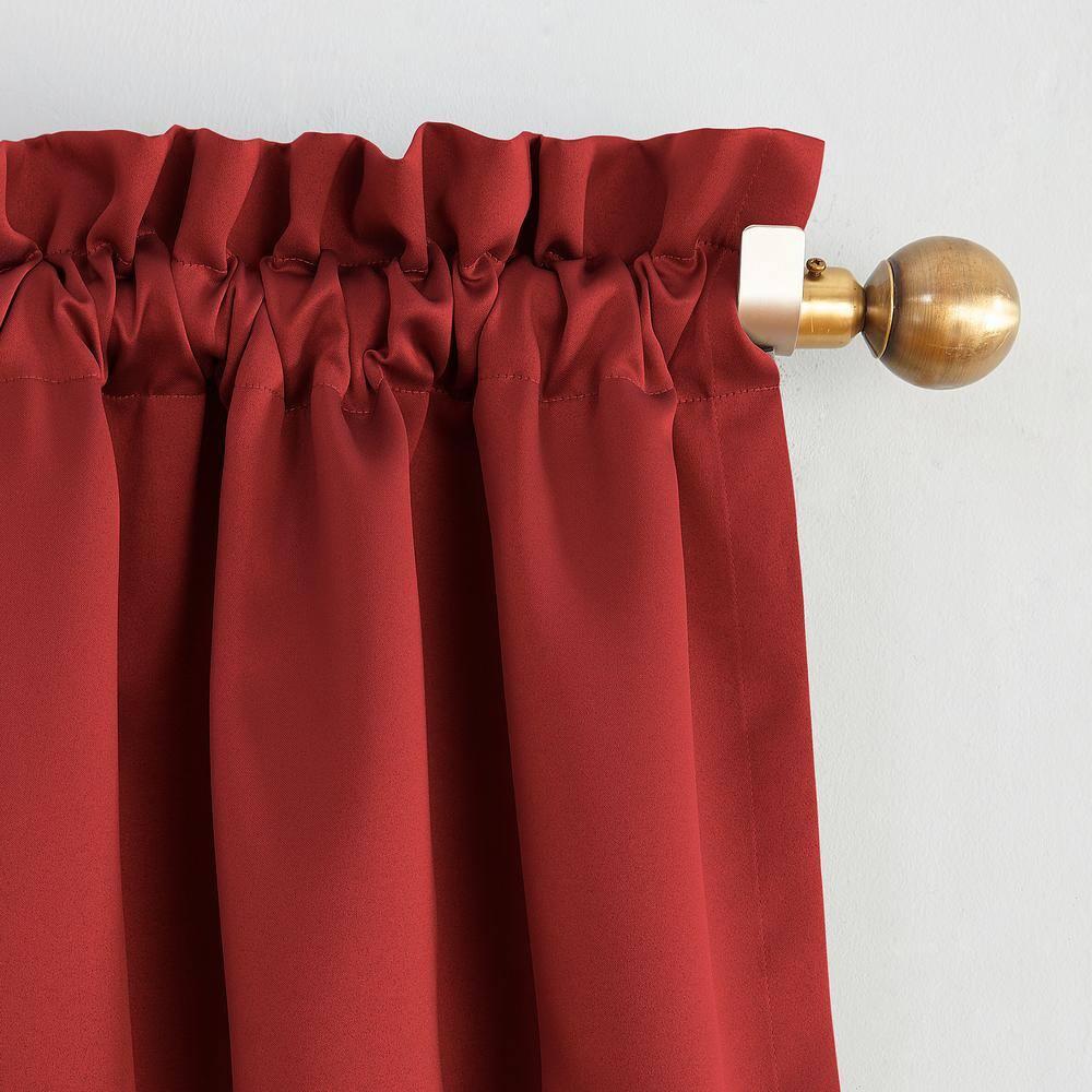 40"x84" Sun Zero Blackout Kenneth Energy Saving Rod Pocket Curtain Panel Red: Noise Reduction, Energy Efficient