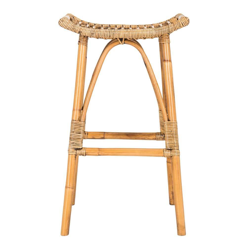 Leda Rattan Bar Stool - WIK6511 - Brown - Safavieh