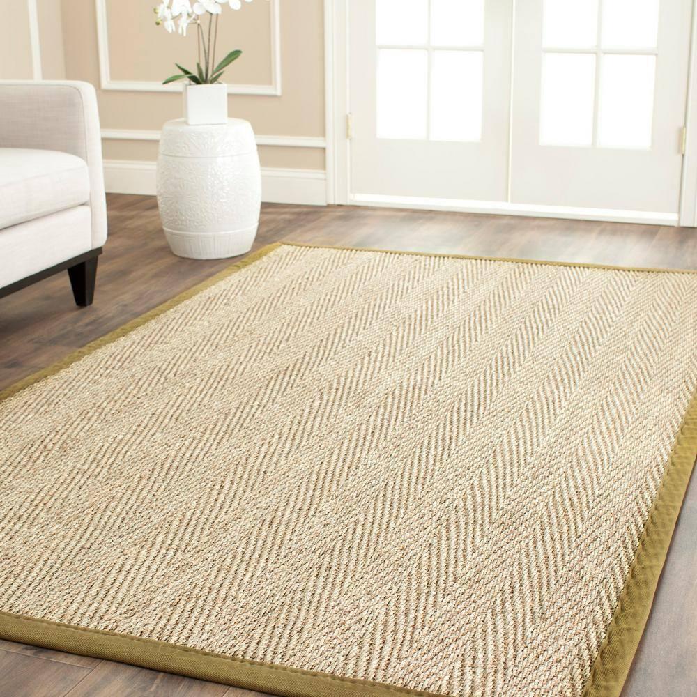 Natural Fiber NF115 Power Loomed Indoor Area Rug - Natural/Olive - 5'x8' - Safavieh