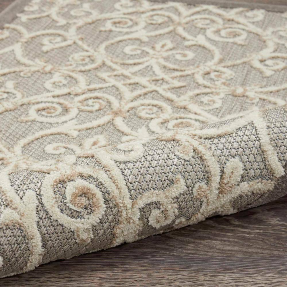 Nourison Aloha Contemporary Scroll Flatweave High-Low Indoor Outdoor Area Rug Natural 2'8" x 4'