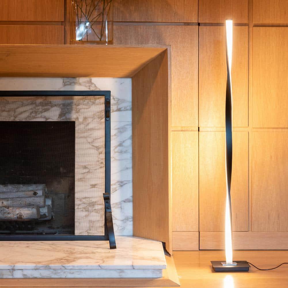Brightech Helix 48 in. Industrial LED Floor Lamp with Built-In 3-Way Dimmer