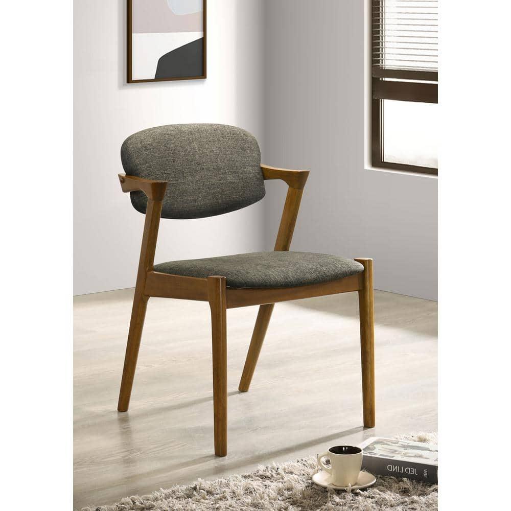 Saltoro Sherpi Wooden Modern Dining Side Chair, Gray, Set of 2