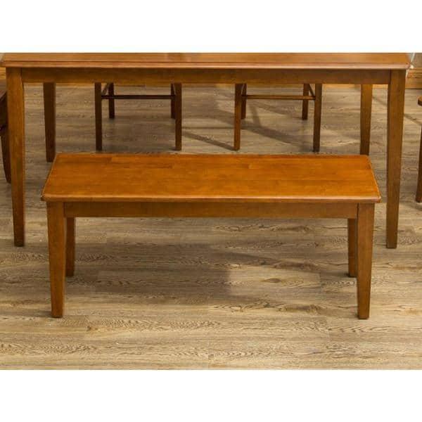 Boraam Shaker 18in Dining Height Backless Wood Dining Bench, Walnut Finish