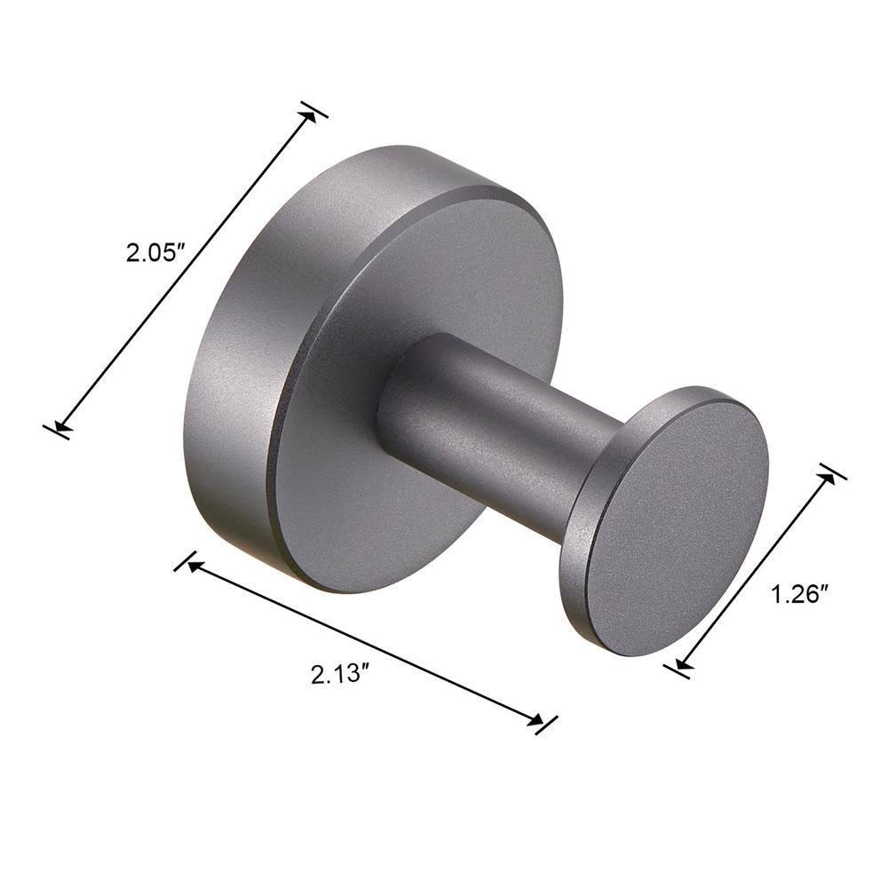 Hermitage Bath HB-TH2-GY Redolent 2 Pack Knob Robe/Towel Hook Withscrews In Grey