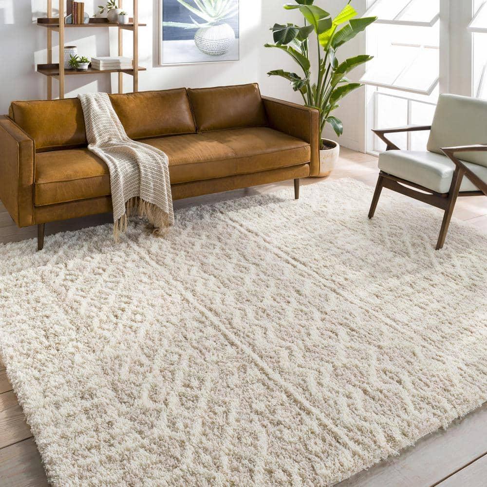Livabliss Urban Shag Global Moroccan Area Rug,8'10" x 12',Beige