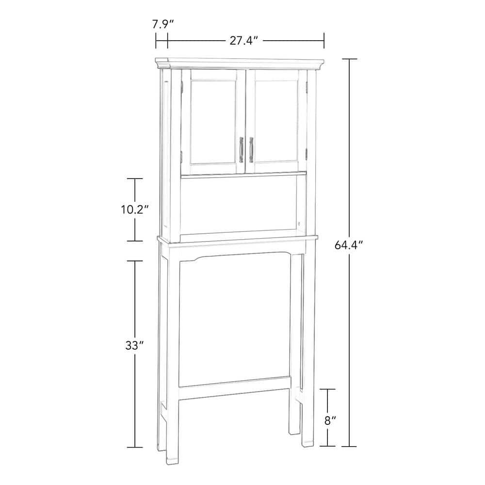 RiverRidge Somerset Over the Toilet Bathroom Spacesaver Wall Medicine Storage Cabinet with Adjustable Shelf