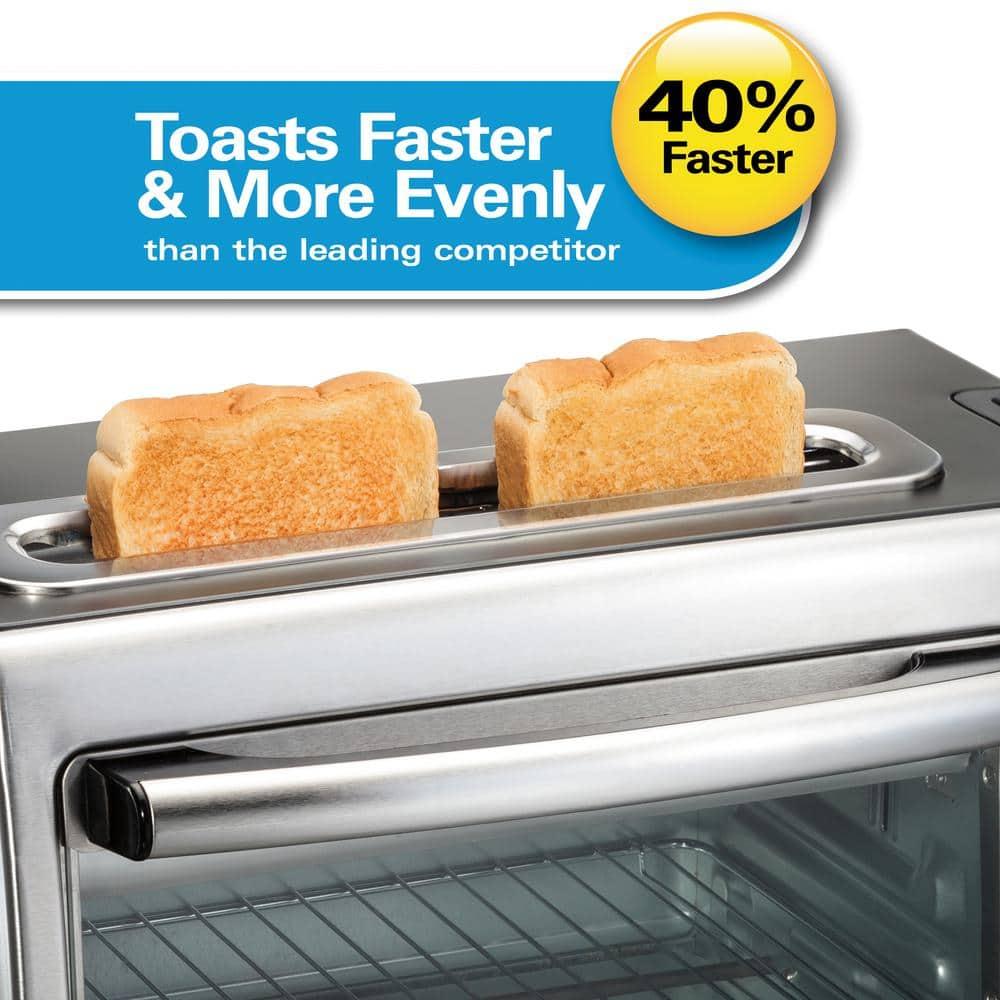 Hamilton Beach 2-in-1 Oven & Toaster Combo, Space-Saving Design, Stainless Steel