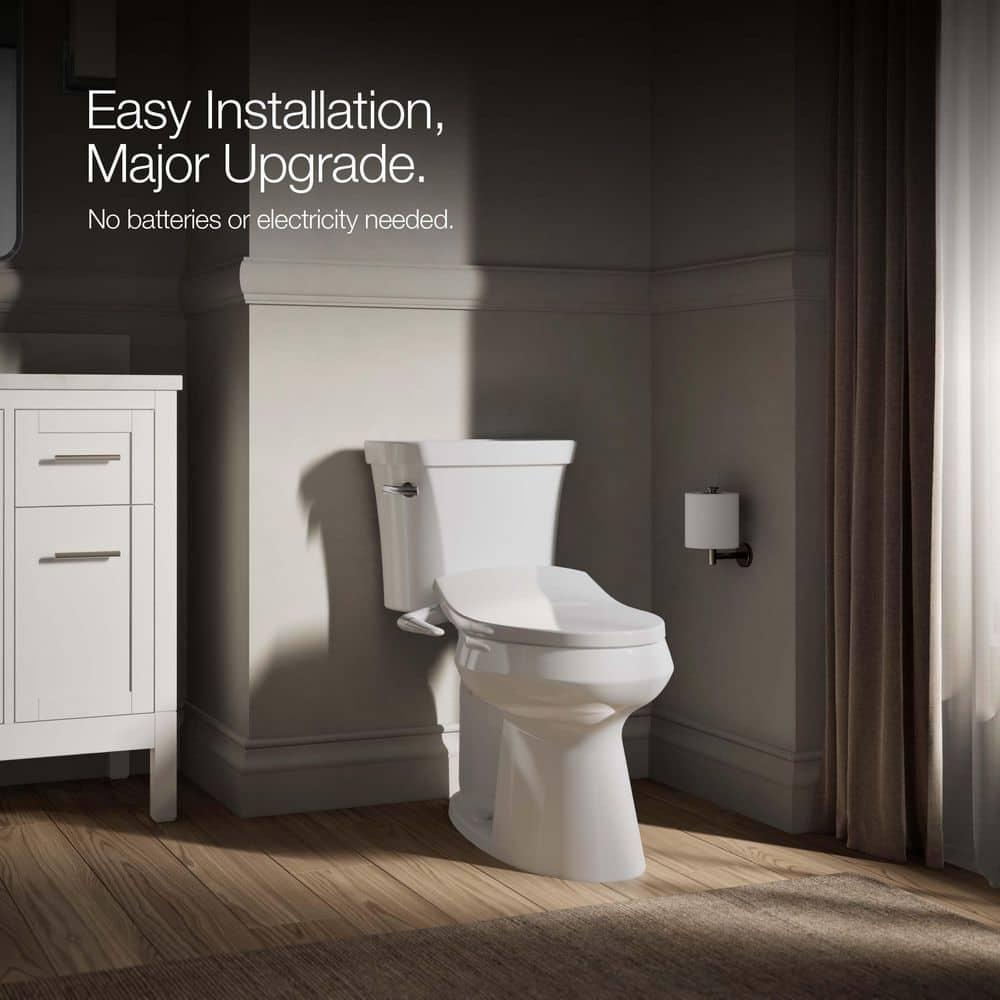 PureWash M250 Elongated Bidet Toliet Seat, Manual Non-Electric Bidets for Existing Toilets