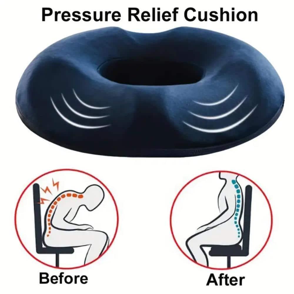 Blue Ergonomic Memory Foam Donut Seat Cushion Pillow