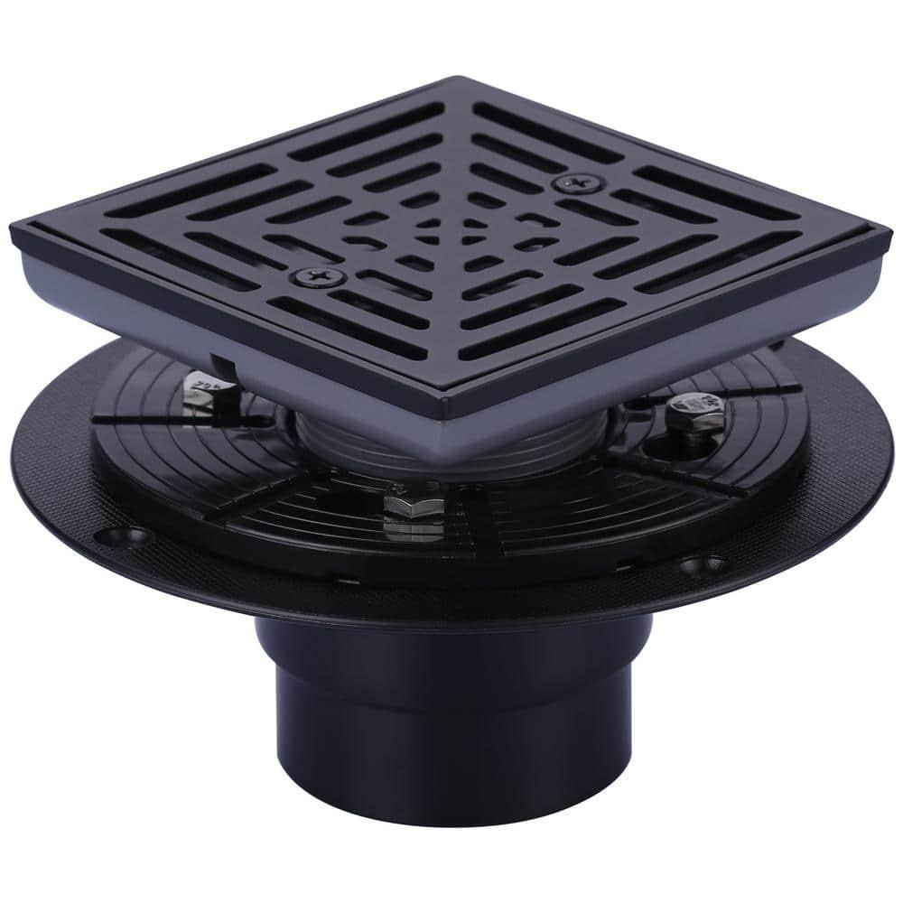 Aleasha 4.5 In. Floor Drain With Square Stainless Steel Screw-Tite Strainer AL-9L05B