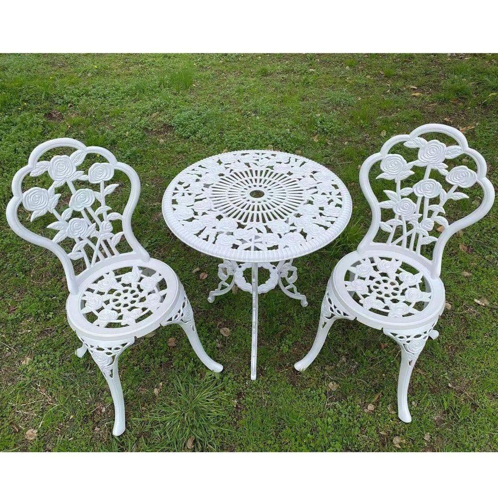SunnyDaze Decor 2 - Person Metal Patio Dining Set with Round Table