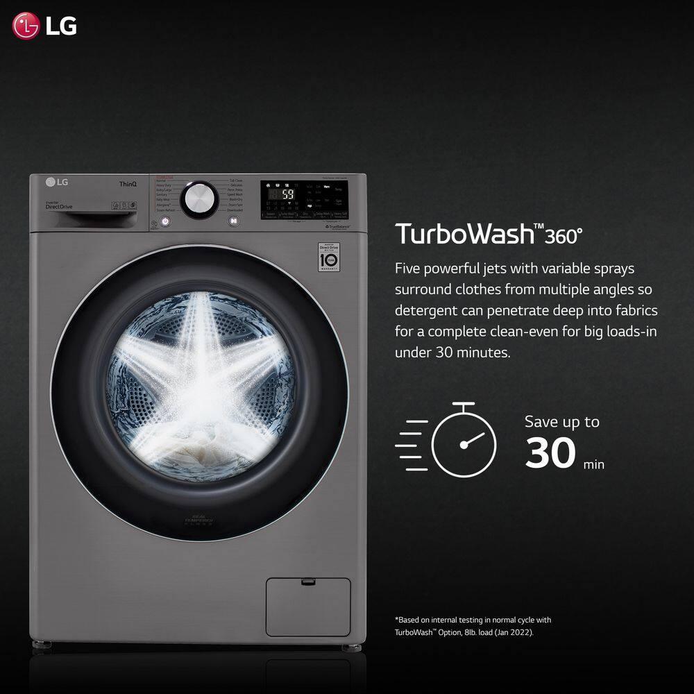 LG LG Smart Wi-Fi Enabled Compact Front Load All-In-One Washer/Dryer Combo with Built-In Intelligence, 2.4 cu. ft. WM3555HVA