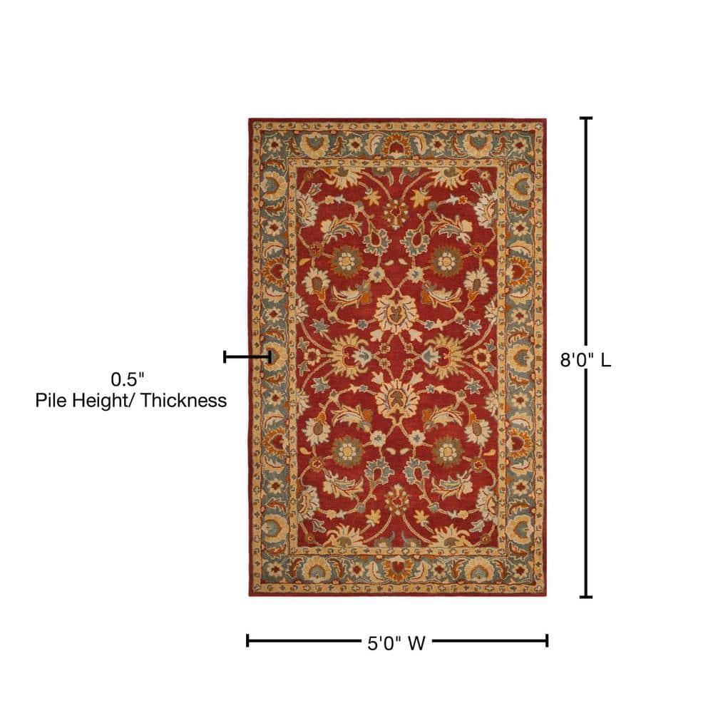 Heritage HG403 Handmade Area Rug - 5'x8' - Red/Blue - Safavieh