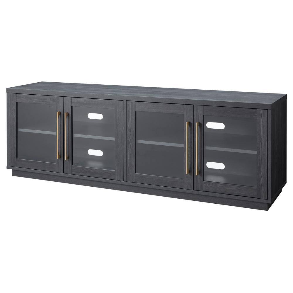 Evelyn&Zoe Donovan Rectangular TV Stand for TV's up to 75", Charcoal Gray