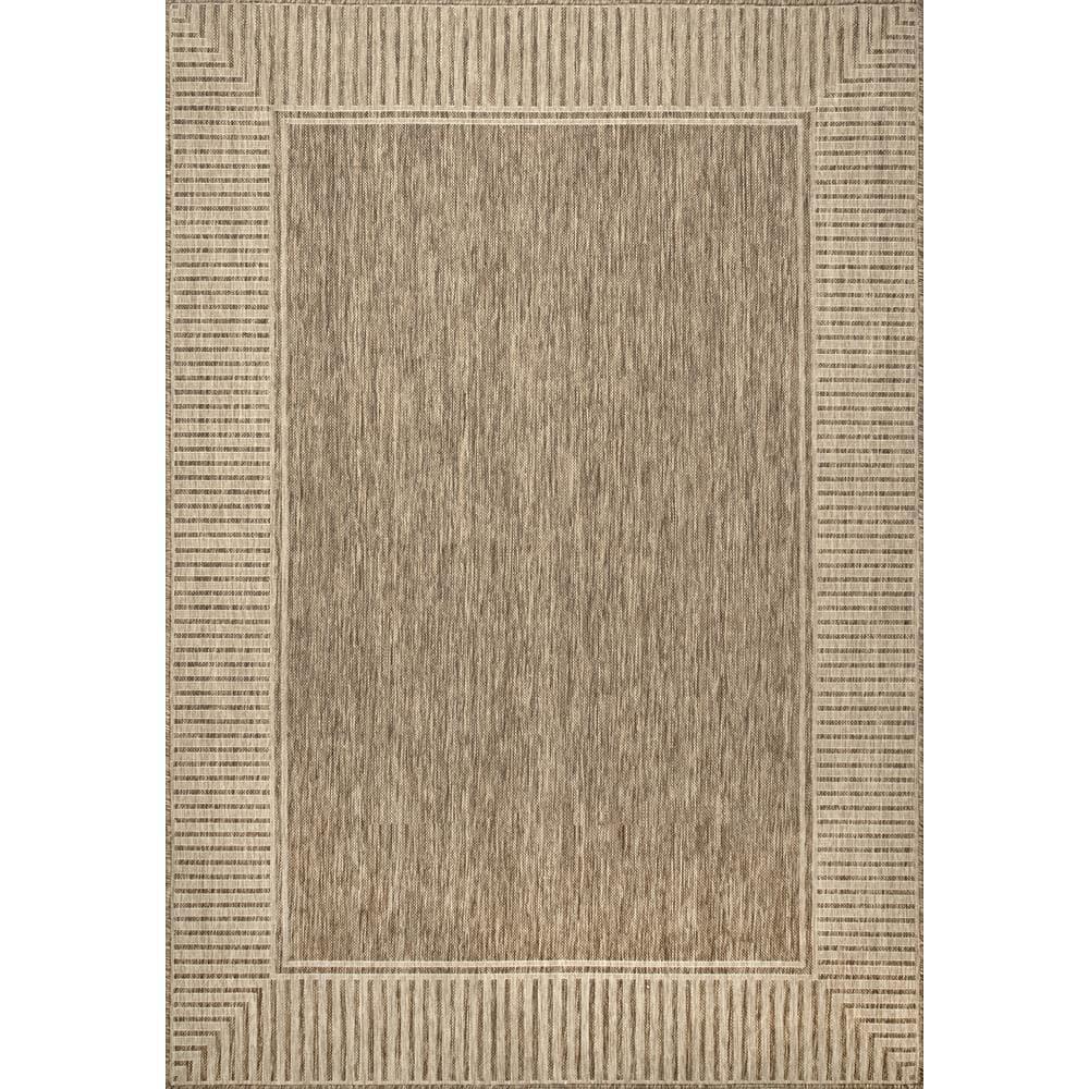 nuLOOM 4' x 6' Outdoor Area Rug, Stain Resistant, Weather Resistant, High Traffic, Patio, Balcony, Outside, Living Room, Dining Room, Asha Light Brown