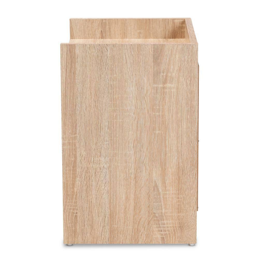 2 Drawers Hale Wood Nightstand Oak - Baxton Studio