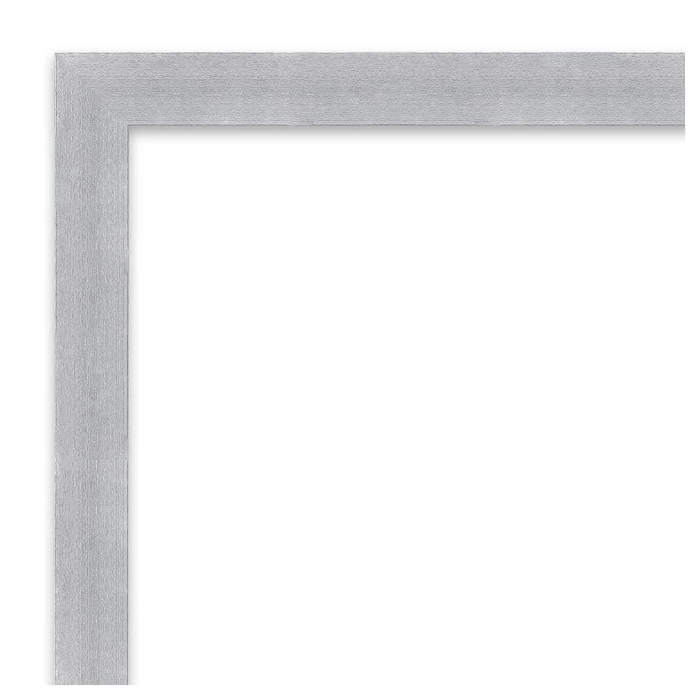 30" x 24" Grace Brushed Framed Bathroom Vanity Wall Mirror Nickel - Amanti Art: Modern Rectangle, No Assembly Required