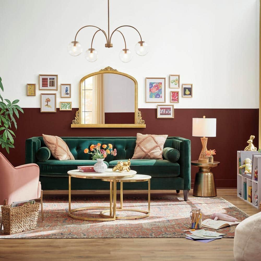 Jack Tufted Tuxedo Sofa Double Cushion, Hunter Green