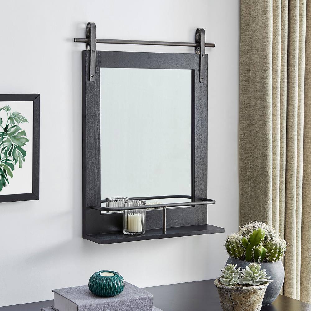 Joss & Main Enora Wood Mirror with Shelves