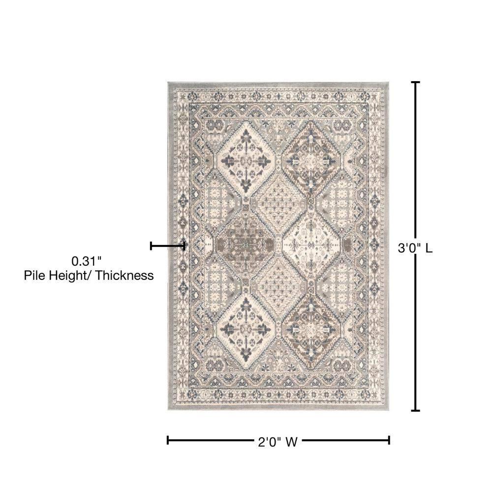 nuLOOM Becca Traditional Tiled Taupe 2' x 3' Transitional Area Rug