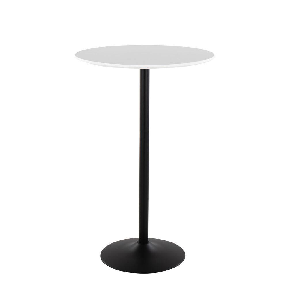 LumiSource Black Metal, White MDF Pebble 3-Height Table