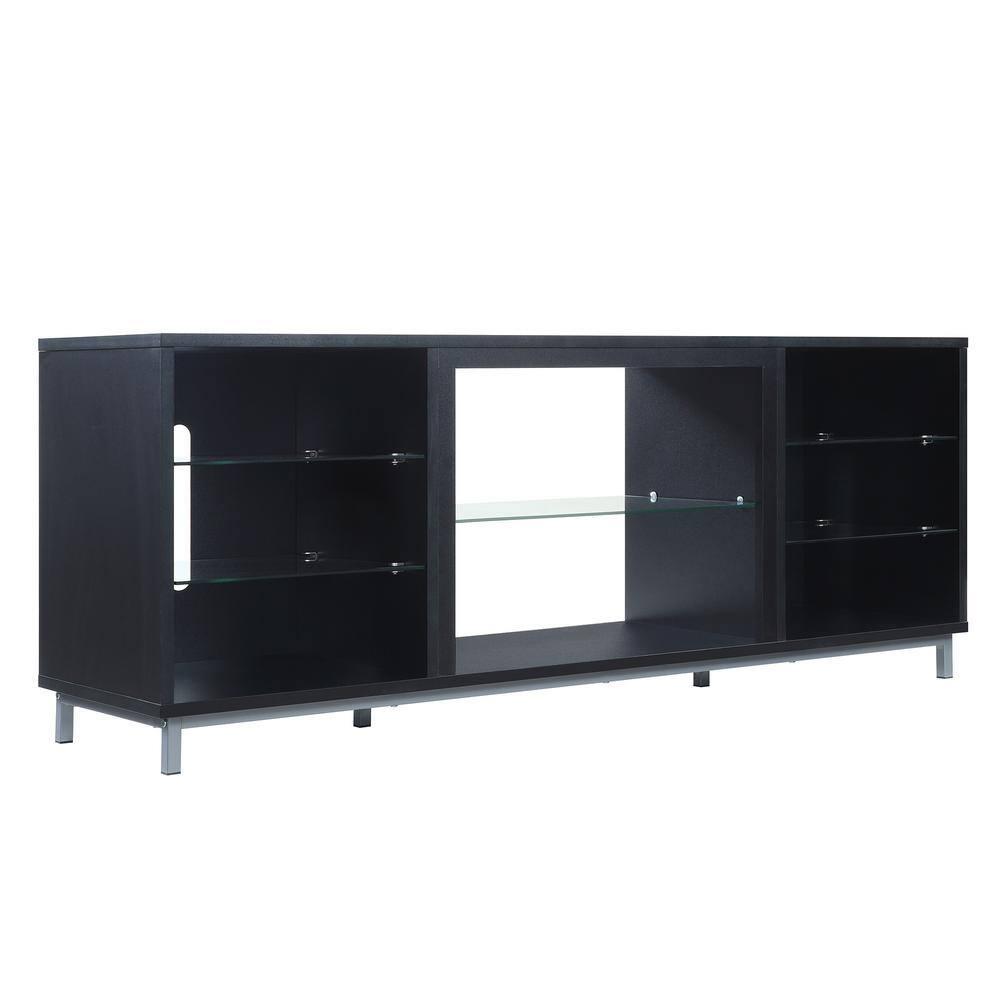 Manhattan Comfort Brighton Wood TV Stand for TVs up to 56" in Black