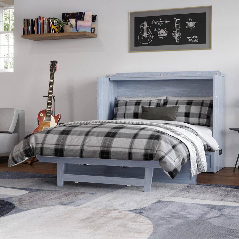 AFI Northfield Driftwood Full Solid Wood Murphy Bed Chest