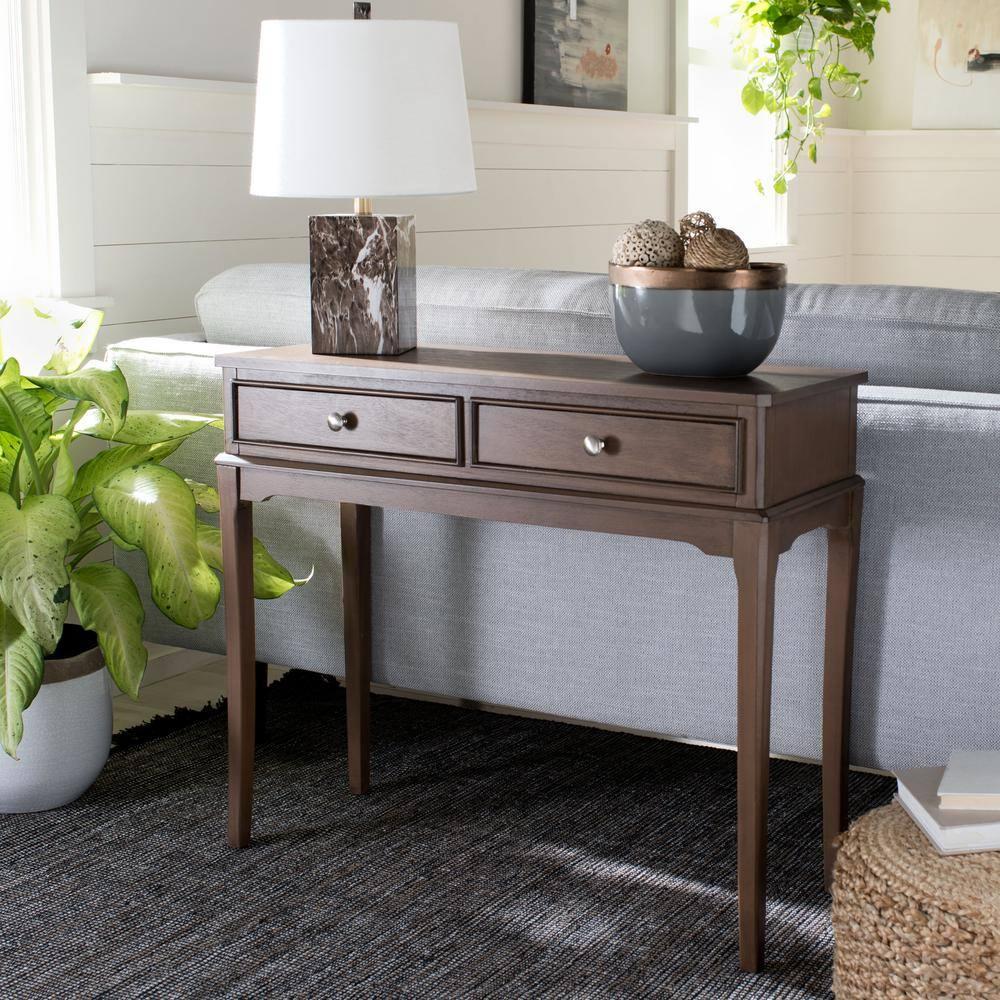 Opal 2 Drawer Console Table - CNS5726C - Brown - Safavieh