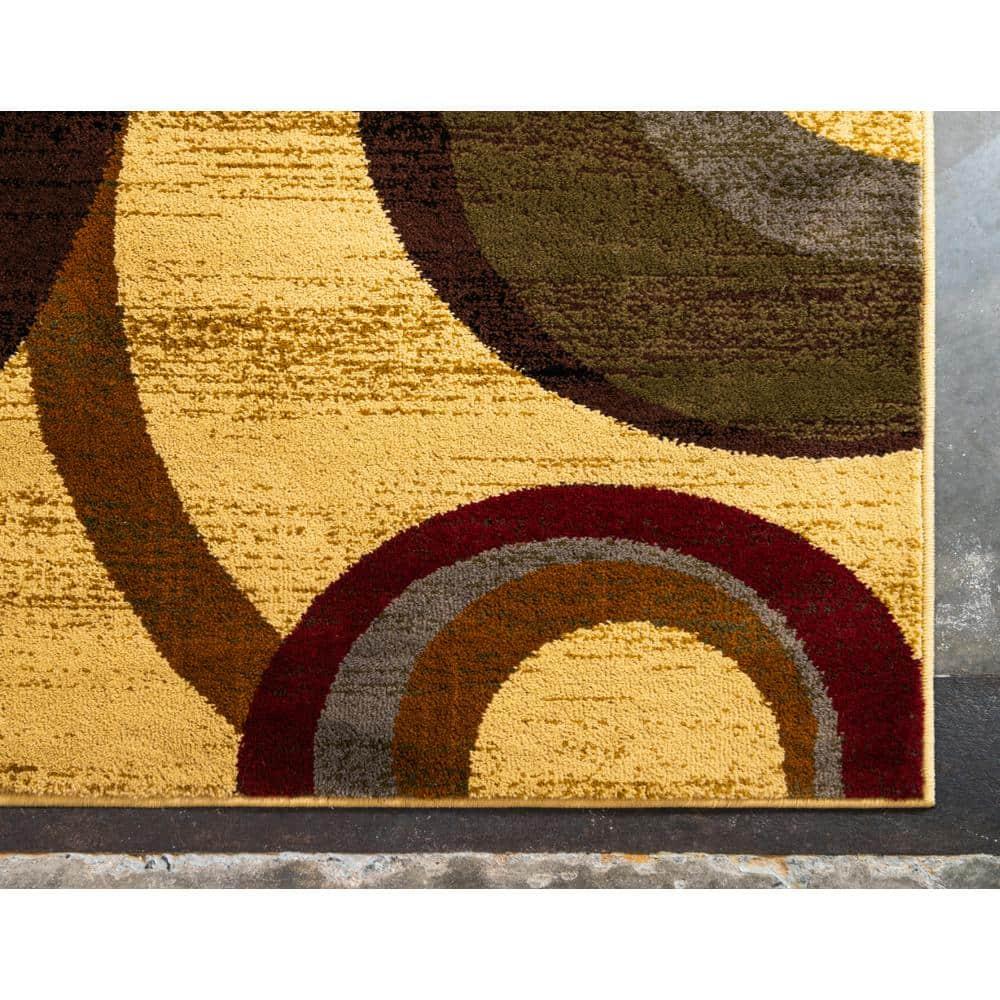 Unique Loom Barista Collection Area Rug - Kona (7' 10" x 10' Rectangle Beige/Black)