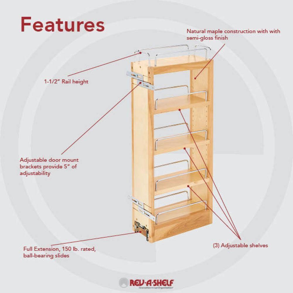 Rev-A-Shelf Rev-A-Shelf Pullout Wall Kitchen Cabinet Organizer Storage Rack
