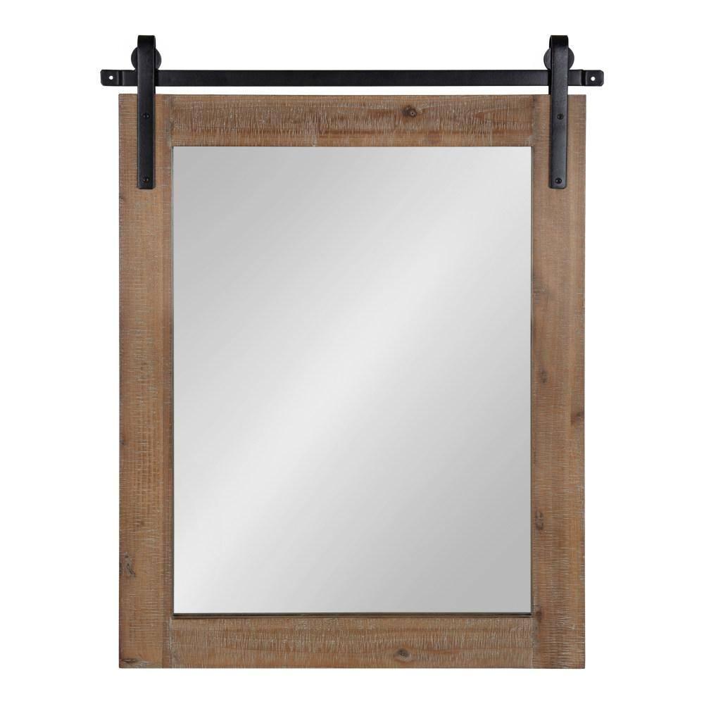22" x 30" Cates Rectangle Wall Mirror Rustic Brown - Kate & Laurel All Things Decor