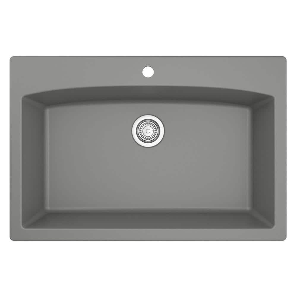 Karran Drop-in Quartz Composite 33'' X 22'' 1-Hole Single Bowl Kitchen Sink