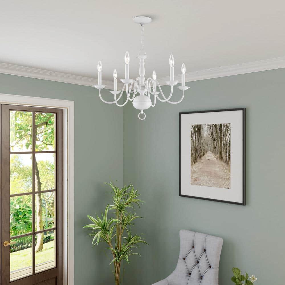 Livex Lighting Williamsburgh 6 - Light Chandelier in  White