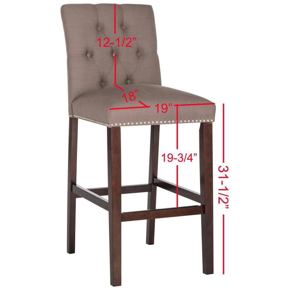 Norah Bar Stool (Set of 2) - FOX6210 - Dark Taupe - Safavieh Couture