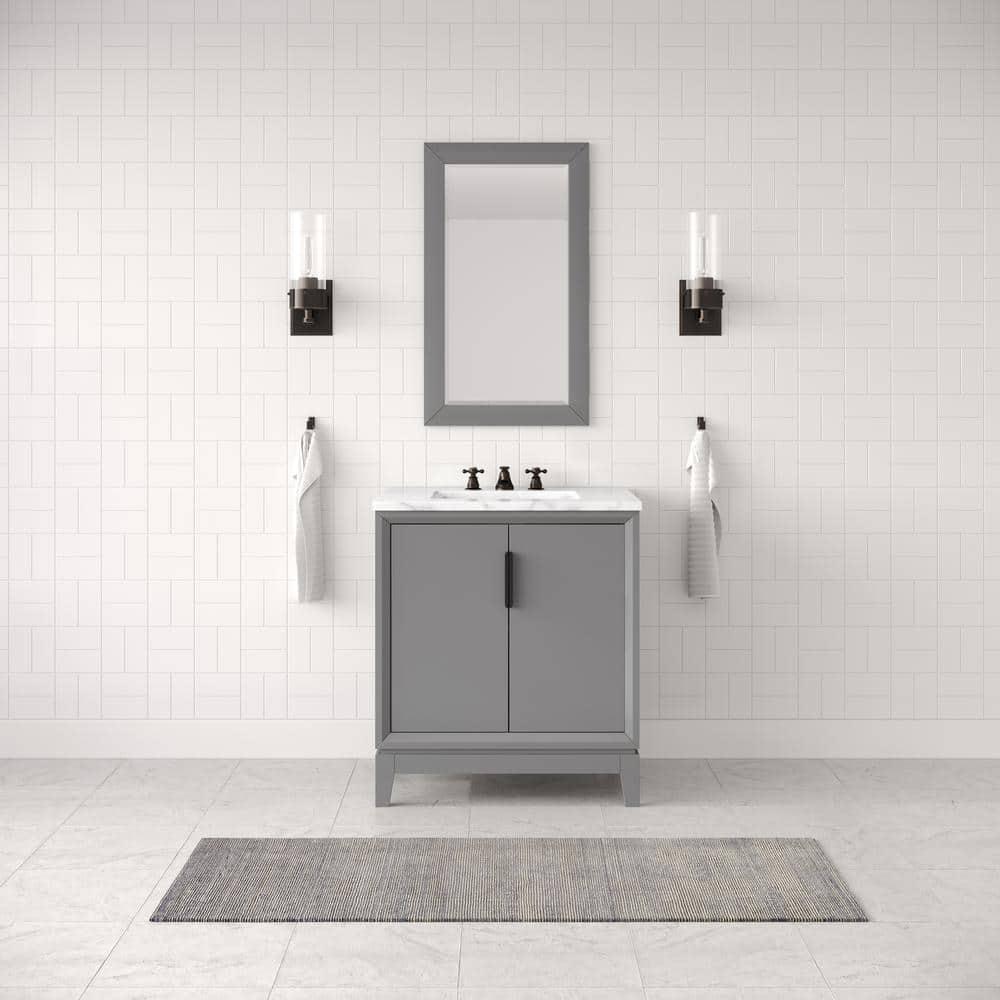 Elizabeth 30" Cashmere Grey Single Bathroom Vanity with Carrara Marble Top