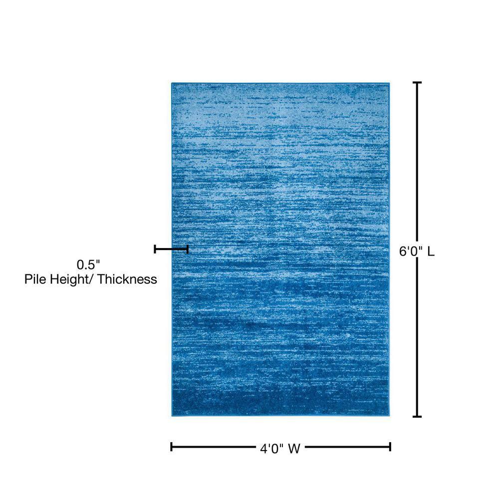 Adirondack ADR113 Machine Made Indoor Area Rug - Light Blue/Dark Blue - 4'x6' - Safavieh