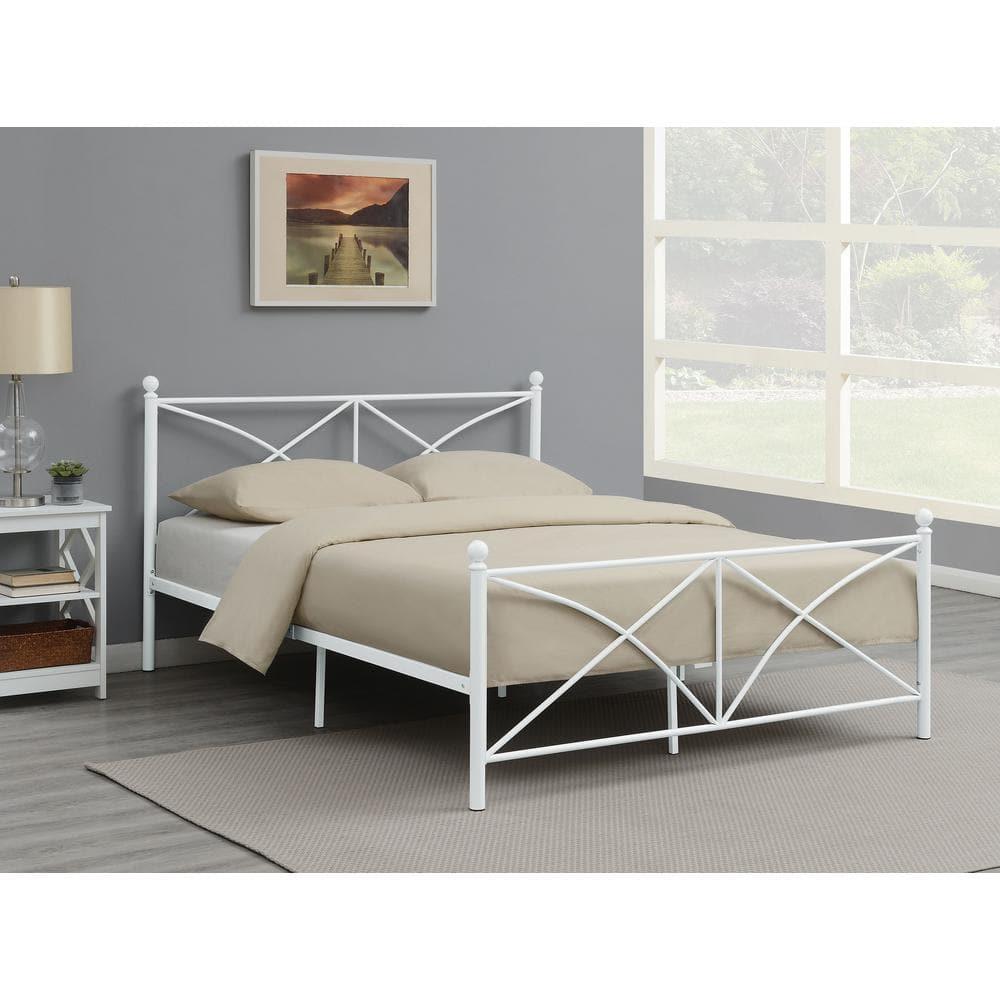 Hart Queen Metal Platform Bed, Matte White