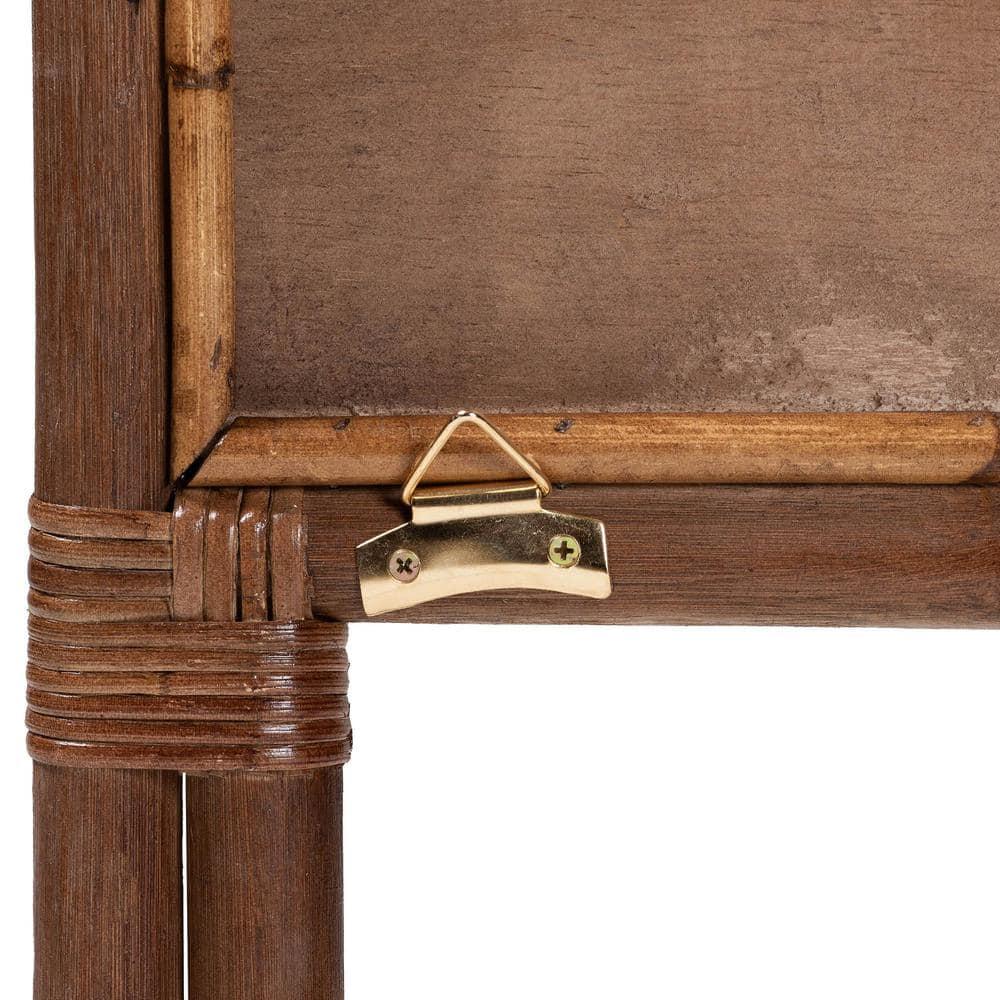 bali & pari Queen Elettra Rattan Standalone Headboard Dark Brown: No Assembly, MDF Frame, Spot Clean