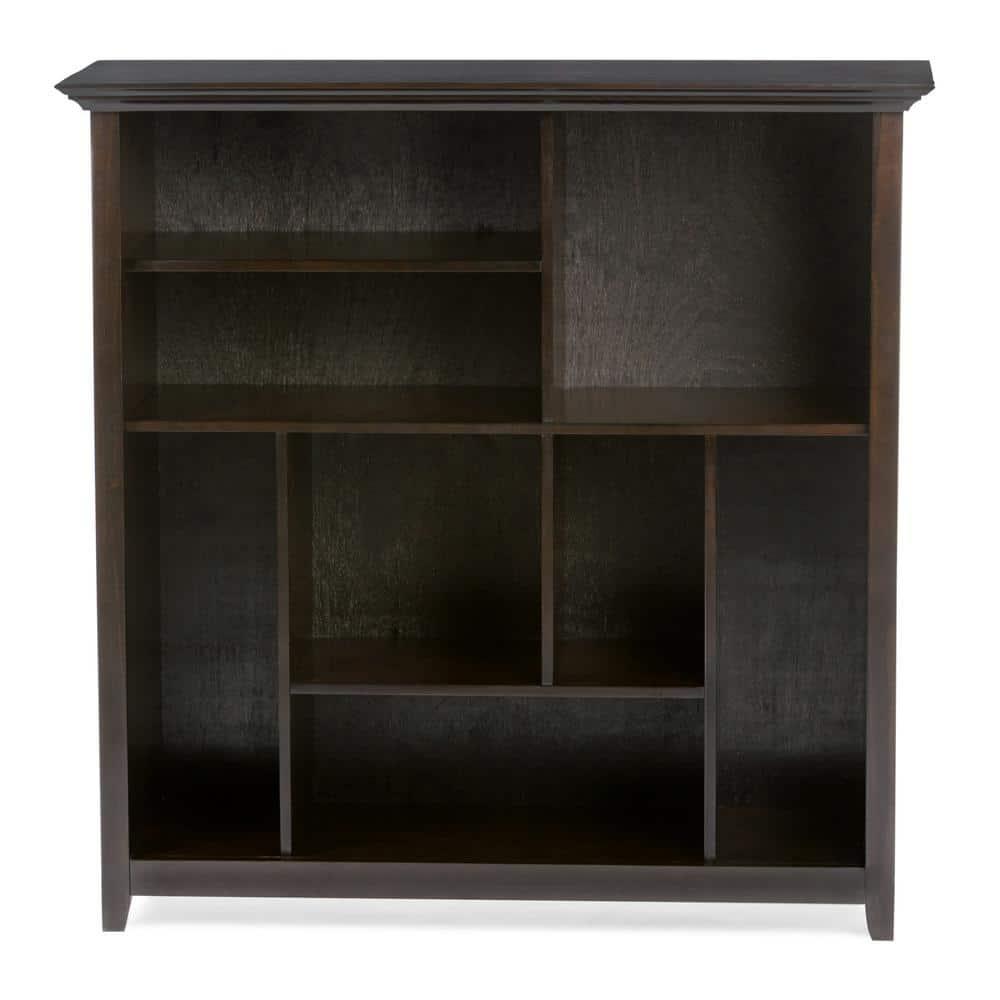 Simpli Home Amherst 44"W Solid Wood Multi Cube Bookcase with 8 Different Sized Storage Cubbies