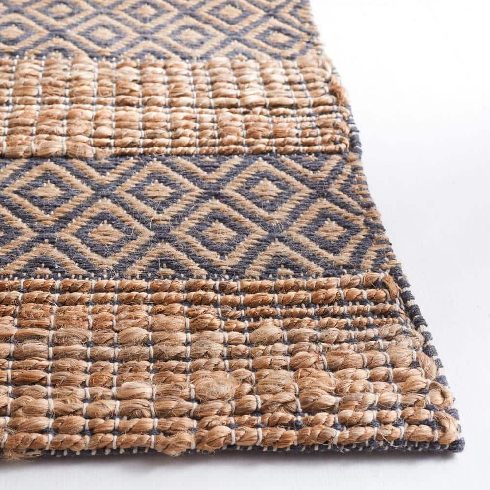 Natural Fiber NFB653 Power Loomed Area Rug - Charcoal/Natural - 8'9"x11'9" - Safavieh.