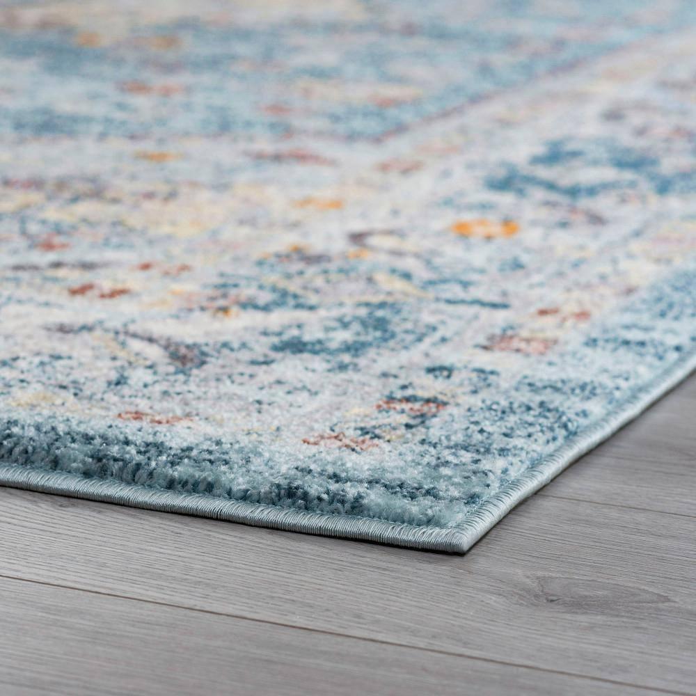Tayse Wakefield 5 x 8 (ft) Loomed Polypropylene Gray Blue Rectangular Indoor Area rug