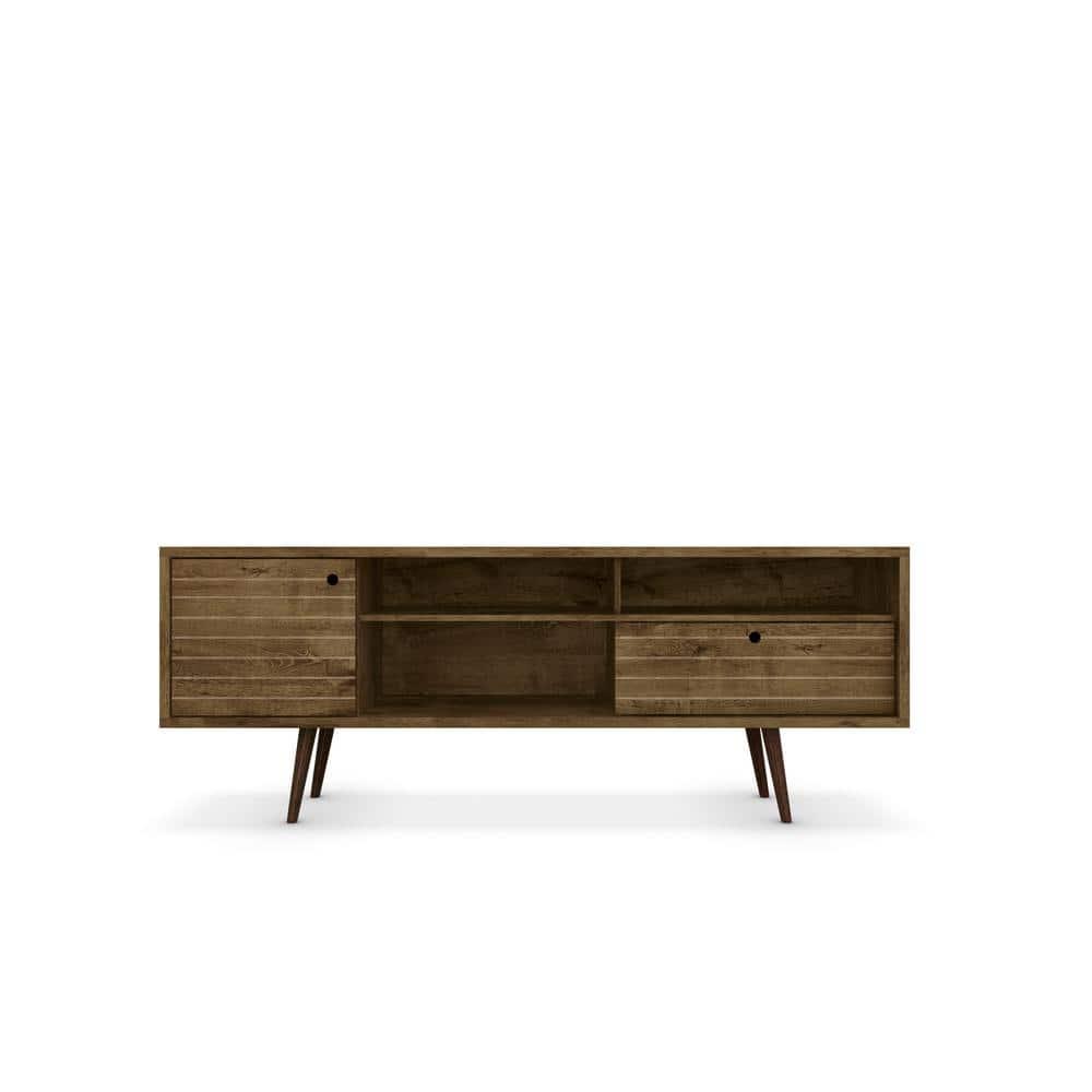 Manhattan Comfort Liberty 70.86 Inch Mid Century Modern Wood TV Stand with Legs