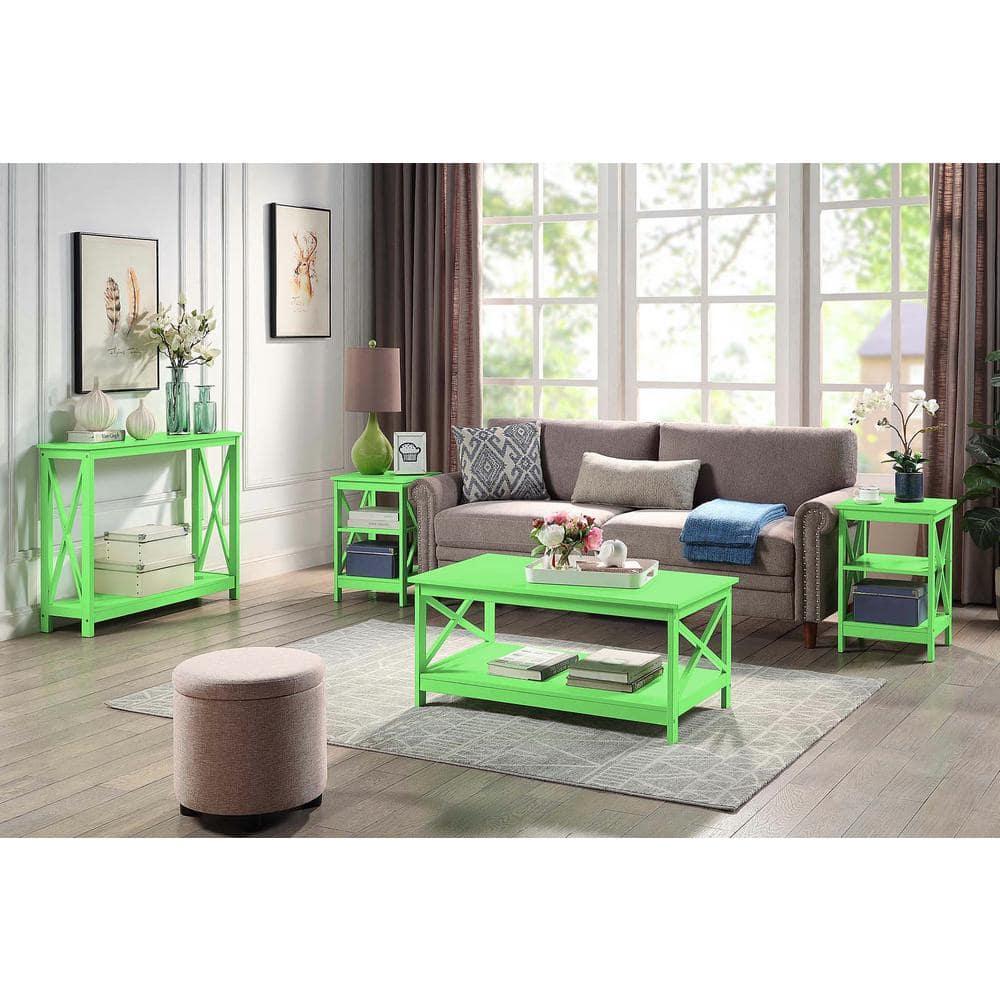 Convenience Concepts Oxford Console Table with Shelf, Lime Wood Finish